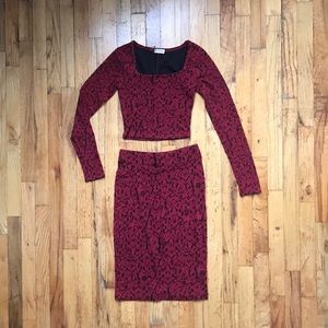 Tow Piece Crop Top & Midi Skirt